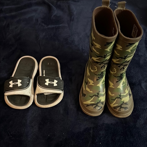 Under Armour Other - Under Armour Slides and Camouflage Boots